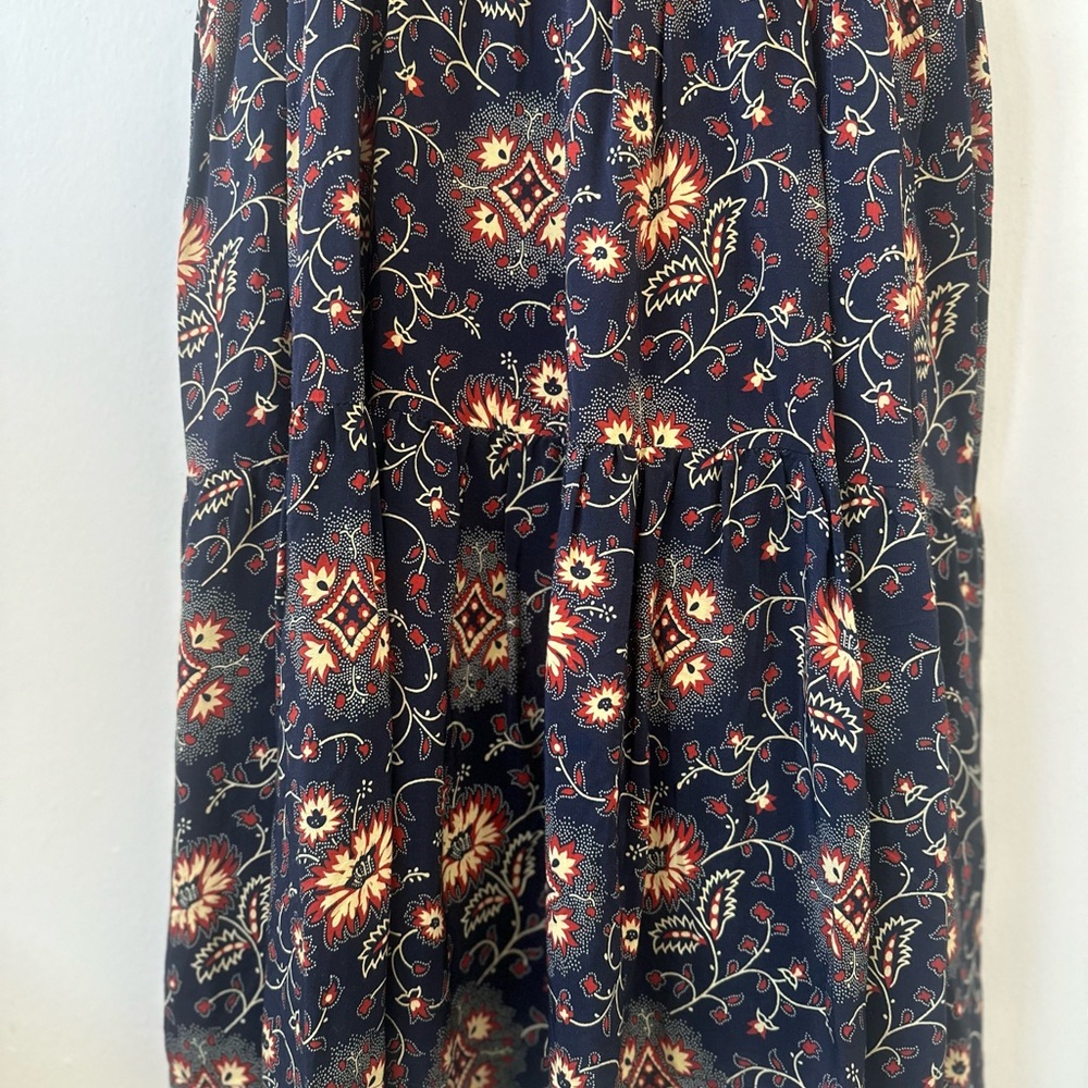 Sea New York Robina 3/4 Sleeve Maxi Long Dress Navy Floral Cottagecore Tassel - Picture 5 of 13